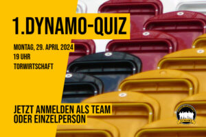 Ankündigung für den ersten Dynamo-Quizabend